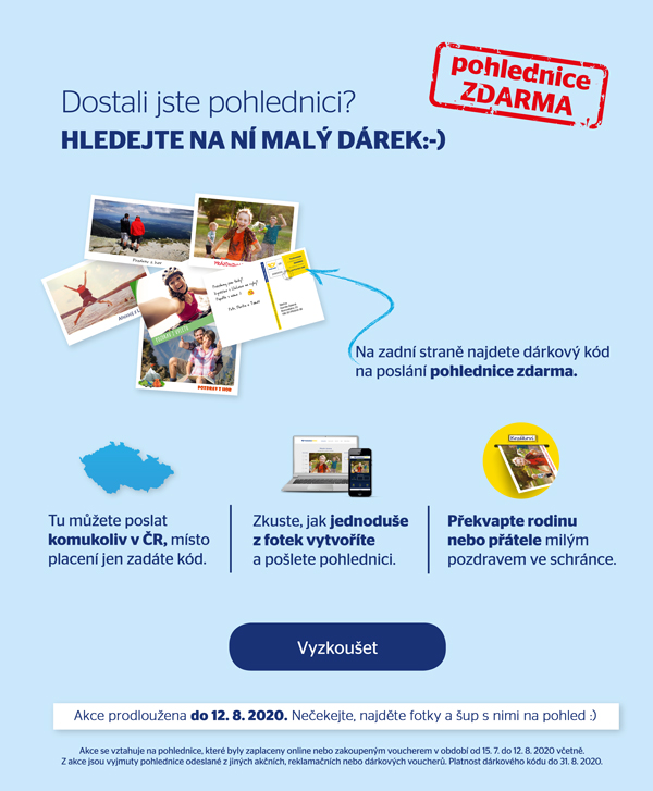 Pošlete pohlednici Pošlete pohlednici
